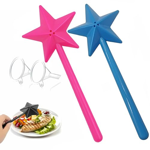 FHBHJNATC 2 Pezzi Sale e Pepe Set Simpatici, Sale e Pepe Bacchetta Magica, Saliera Bacchetta Magica, Ideale per L'uso in Cucina, Durante le Riunioni di Famiglia, in Campeggio