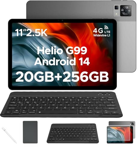 DOOGEE T35 Tablet mit Tastatur und Stift Android 14 Tablet 11 Zoll Helio G99, 20GB RAM+256GB ROM(2TB TF),8580mAh / 33W, 20MP, 2560x1600 FHD+ Gaming Tablets LTE Drawing Tablets mit SIM Karte