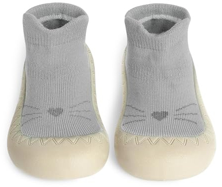flintronic Zapatos Bebe Primeros Pasos, Zapatos Primeros Pasos con Suela de Goma, Zapatillas de Suela Blanda Antideslizantes y Transpirable para Bebés Niñas y Niños, Gato Azul, 6-12 Meses