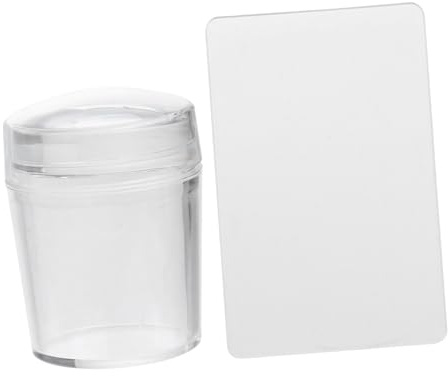 CALLARON Stampino in Gelatina Per Unghie Trasparente 4x3,8x2,8 Cm Strumento Nail Art in Silicone Per Manicure Professionale e Accessori Decorazione Unghie