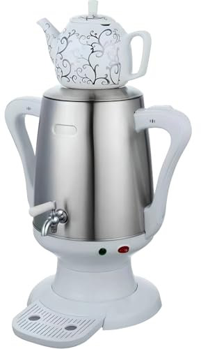 Faire Un Thé Turc électrique, Cafetière Turque électrique, Théière en Acier Inoxydable 4l Et Théière en Céramique 1l, Bouilloire électrique, Gâteau à Thé White