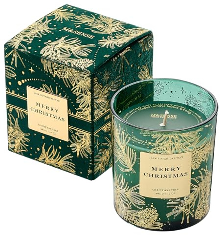 M&SENSE Bougie Parfumées Noel|Sapin de Noël|283g,Bougie de Soja Naturelle|Cadeaux de Noël pour dames et messieurs|Décoration de Noël