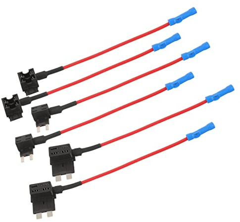 PRETYZOOM 6 pezzi Portafusibili Inline Heavy Duty con Tappi Fusibili per Auto Adattatore Slot Rame Stagnato Facile Installazione senza da Compatibile con Fusibili