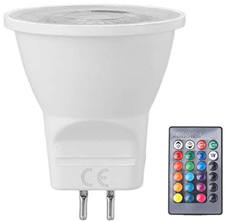 MAPHRWZ Bombillas LED MR11 180LM GU4 AC DC RGBW Bombillas con base de clavija ABS portátiles 2W GU4 Bombillas LED para el hogar, fiesta, oficina, tienda, 12-36V