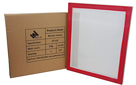 50,8 x 61 cm vorgespannter Aluminium-Siebdruckrahmen mit 110 weißen Maschen (2 Stück)