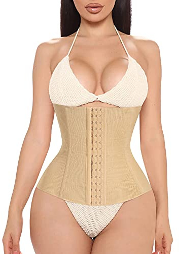 Bafully Womens Waist Trainer Corset Postpartum Recovery Belt Band Tummy Control Body Shaper (Beige, XL)
