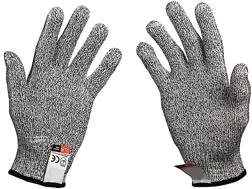 TopHomer Cut Resistant Gloves, Level 5 Anti-Cut Gloves HHPE Protection Safety Work Gloves for Kitchen Cooking, Meat Cutting and Woodworking, XL
