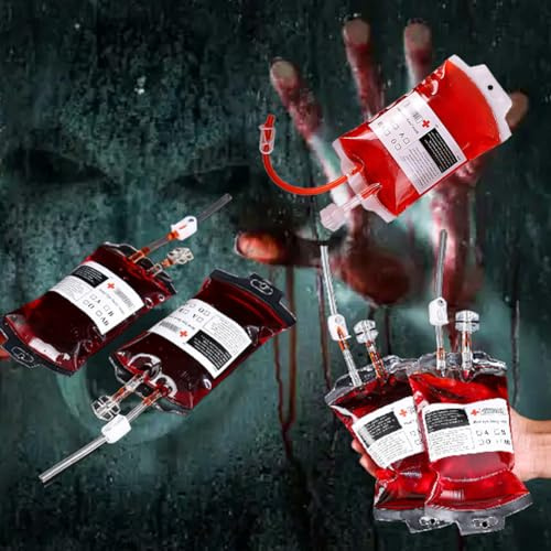 Halloween Contenitore Per Bevande Per Feste,Sacca Di Sangue,5 Pezzi 350ml Borsa Per Bevande Di Halloween,Contenitore Per Bevande Per Decorazioni Di Sacchetti Bevande Riutilizzabile Carnival
