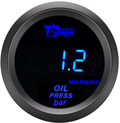 ETOPARS Universale Auto Olio Pressa Manometro 2 Pollici 52mm Pressione Dell'olio Misuratore Digitale Bar Olio Press Indicatore Calibro Blu Luce