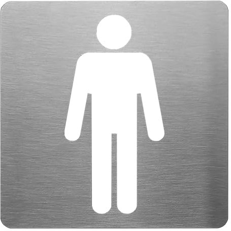 GUIZZO Creart - Plaque personnalisée en acier inoxydable pour locaux publics, plaque signalétique personnalisée salle de bains homme plaque porte entrée toilettes et toilettes locaux publics fabriqués