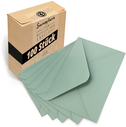 Japun - sobres (100 piezas) de papel, sobre sin ventana - DIN C5-220 x 156 mm - verde