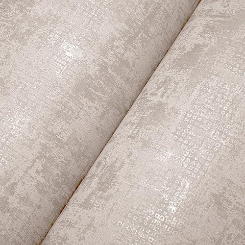 Pamatio Stone Glitter Effect Wallpaper Non-Woven Modern Light Coffee Vintage Industrial Textured Metallic Wallpaper - for Bedroom Adults Living Room Corridor Modern Wall Paper, 53cm X 9.5m