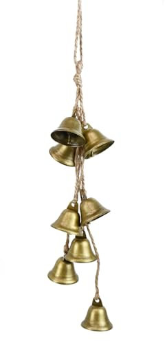 Set of 8 Christmas Bells Vintage Rustic Hanging Cow Bells Wind Chimes Bell Decorations Home Decorations Garden Crafts