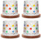 Uten Vaso de Whisky de Cristal, 275 ml/10 oz Vaso de Agua Giratorio, Posavasos de Bambú, Tacto Grueso, Adecuado para Beber Ron, Brandy, Cócteles, Café, Jugo, Relajarse y Descomprimir, 4 Pieza