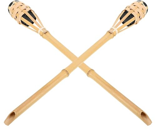 EXCEART 2pezzi Da Giardino in Bambù Lampada Ornamentale in Bambù Fatta Mano Decorazione Esterna Per Cherosene