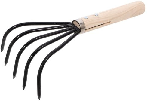 HEMOTON Rastrello Artiglio Portatile Per Vongole Attrezzo Da Giardinaggio Piccolo Manico in Legno Strumento Per Scavare Conchiglie Da Spiaggia