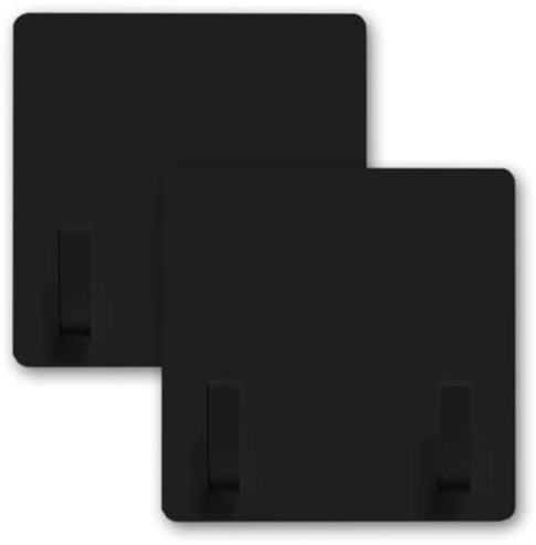 Acmerota 2Pcs Black Single Blanking Plate Cover with Hooks 1 Gang Electrical Blanking Covers Blank Plate Single for Electrical Sockets Back Box Plug Socket Cover Exposed Outlets, Round Edge, Pasted