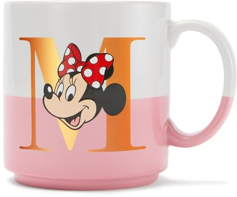 Disney Store Official Minnie Mouse Mug, 425ml, White and Pink Design, Suitable for Microwave and Dishwasher Use