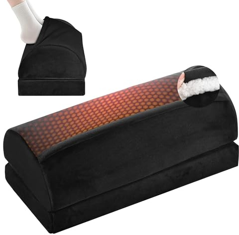 Fußstütze Schreibtisch Hochwertiges Schaumstoffkern aus Fußbank Höhenverstellbares Fussstütze unterm Schreibtisch Ergonomischer mit Fußtasche aus Lammwolle Komfortables Büro und Schreibtisch Fußablage