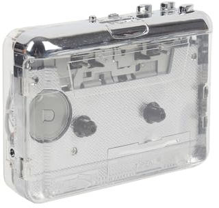Tonysa Cassette Al Convertidor MP3, Reproductor de Cintas USB Transparente con Auriculares para Computadora, Grabadora de Cassette Vintage Portátil con CD de Software Audacity