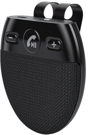 LICAEVEY Kit Manos Libres Inalámbrico para Coche Bluetooth 5.0, Altavoz Manos Libres para Teléfono con Clip de Visera, Reducción de Ruido Dual CVC, Transmisión de Voz, Tiempo de