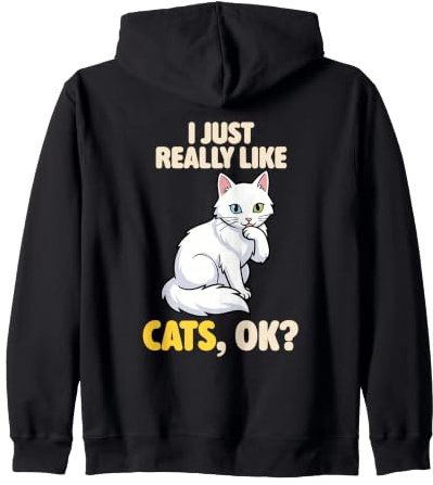 J'aime Vraiment Les Chats Ok Animal Lover Cute Turc Angora Sweat à Capuche
