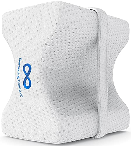 Almohada para Rodillas Everlasting Comfort para Dormir de Lado – Cojín de Espuma Viscoelástica Premium con Correa Ajustable