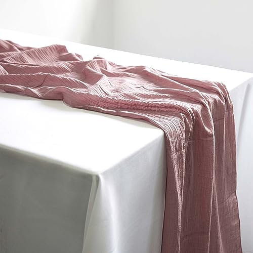 Runner da tavolo in stamigna, 51 cm x 335 cm, 5 colori, decorazione per matrimoni, 100% cotone. Cotone, malva, 51cm X 335cm