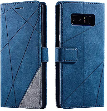 SONWO Coque pour Galaxy Note 8, Etui en Cuir PU Portefeuille Housse Fermeture Magnétique und Flip pour Samsung Galaxy Note 8, avec Fermeture Magnétique, Bleu