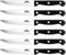 G.a HOMEFAVOR Coltelli Bistecca, 6 Pezzi Set Coltelli da Tavola Acciaio Inox, Coltello da Carne per la Casa e Il Ristorante, Set 6 coltelli Bistecca con Manico Ergonomico in ABS