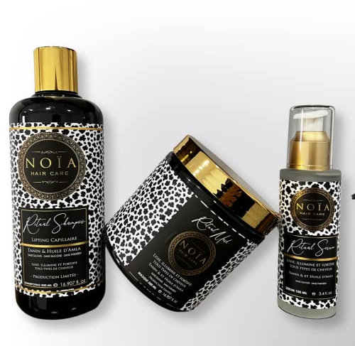NOIA HAIR - Coffret Prestige Capillaire Premium - Trio Shampoing + Masque + Sérum Gamme RITUAL - TANIN & huile D'Amla