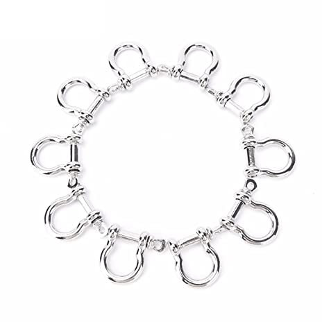 ELSAIL 1/5/10Pcs Anchor Shackle Screw Pin For Outdoor Camping Survival Rope Bracelets D-Shaped Stainless Steel Shackle Buckle (Color : 1pc)