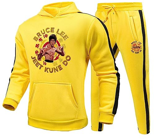 keepmore Li Xiaolong Sweat à Capuche et Joggers Pantalon Set Kung Fu Art Martial Art Li Xiaolong Ensemble de survêtement imprimé en 3D pour Hommes Femmes