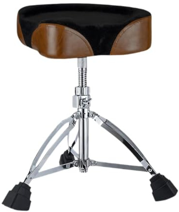 Drum Throne Drum Stool with Anti Slip Rubber Feet for Kids Adults Strong Load Bearing Drum Chair, brown saddle surface