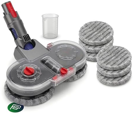 PIESSEONLINE - Mocio Lavapavimenti Compatibile per Dyson V7, V8, V10, V11, V15 - Lava e Aspira Contemporaneamente - Serbatoio Rimovibile - 6 Tappetini Lavabili Inclusi