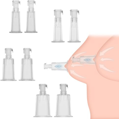 NAIXBTY Zubehör für Nippelsauger Transparentes Brustwarzen Vagina Vakuumpumpe mit 2 Nippel Sauger Klitoris Sauger für Frauen BDSM Vakuum Pumpe Zubehör Erotik Sex Spielzeug für Frauen Männer (XL)