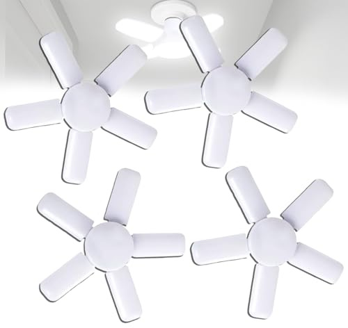100W taklampa med LED-lampa for butik garage, E27 dagsljuslampa med 5 justerbara paneler for kök hall veranda