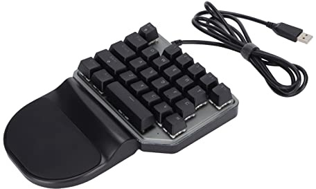 BAFOVY Einhandtastatur, Ergonomisch und Tragbar, RGB-Hintergrundbeleuchtung, 27 Tasten, Ideal für Gamer und Laptops