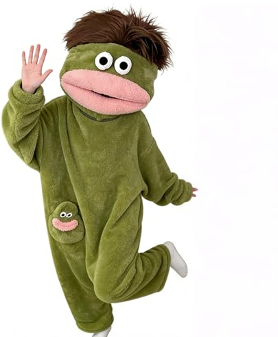 Generisk onesie för vuxna | Söt pyjamas med stor mun | tecknad pyjamas | för män kvinnor par hem resa pyjamas, filmkväll vinterfest kostym