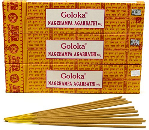 Goloka Räucherstäbchen Nagchampa Agarbathi, 3 Box