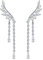 QUKE Damen 925 Sterling Silber Weiß Zirkonia Kristall Ear Cuff Ohrstecker Ohrringe Dangly Ohrhänger hängend Ohrringe