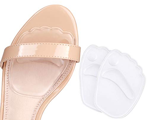 Demi Semelle Avant Pied, 2 PCS Silicone Auto-adhésif Semelles Chaussures Trop Grandes Talon Haut Anti Glisse Jour et Nuit Coussinet Plantaire Adapté aux Femmes