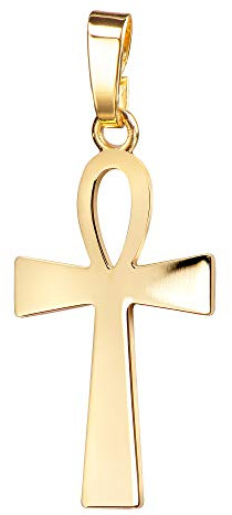 JEVELION Goldkreuz Kreuz-Anhänger Henkelkreuz Ägyptisches Kreuz in Hochglanz poliert für Damen, Herren und Kinder als Kettenanhänger 585 Gold 14 Karat + Schmuck-Etui