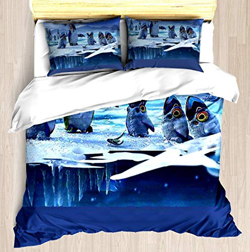 KASABULL Bettwäsche Subnautica: Unter Null - Penglings und PengwingsBettbezug Set mit Marmor Muster, 3 teilig microfaser Bettwäsche warme Bettbezüge mit Reißverschluss 135x200 cm