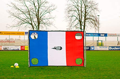 POWERSHOT But Handball transportable 3 x 2 m OU Mini Handball 2,4 x 1,7 m - Résistant, léger et Facile à Monter (But 3 x 2 m + Mur de tir France)