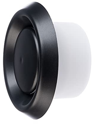 Steinberg14 Anthracite Air Valve Ø 100mm / 4 for Supply and Exhaust Ventilation - Extractor Fan Vent Cover - Round Adjustable Air Vent - Wall Bathroom Diffuser - Plastic