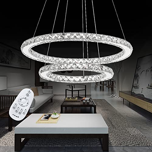 YRHome 48 W LED cristallo design lampada da soffitto lampada a sospensione lampada a sospensione dimmerabile lampadario a sospensione regolabile in altezza lampadario sala da pranzo soggiorno moderno