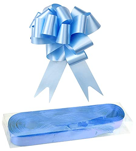 DARENYI 30 Stück Geschenkschleife Band Pull Große Satinschleife Schleife dekorative für Geschenkverpackung Blumenarrangement Hochzeit Auto Party Festival Dekorationen (Blau)