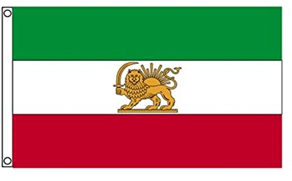 Stormflag Iran Flagge 3x5ft ALT Iranische Royal Löwe Fahne Ehemalige Persien 90x150cm Polyester 90g mit Ösen mit Doppelnadel genäht.