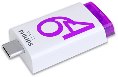 Philips Click Edition USB-C Anschluss USB 3.2 Gen 1 USB-Flash-Laufwerk USB-Stick 64 GB für PC, Laptop, Smartphone, Tablet mit USB-C-Anschluss, Lesegeschwindigkeit bis zu 120 MB/s